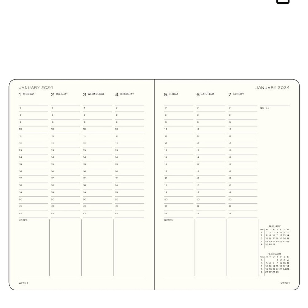 Leuchtturm 1917 2023-2024 A5 Academic Weekly Planner bullet journal NWT Port Red - Picture 2 of 10